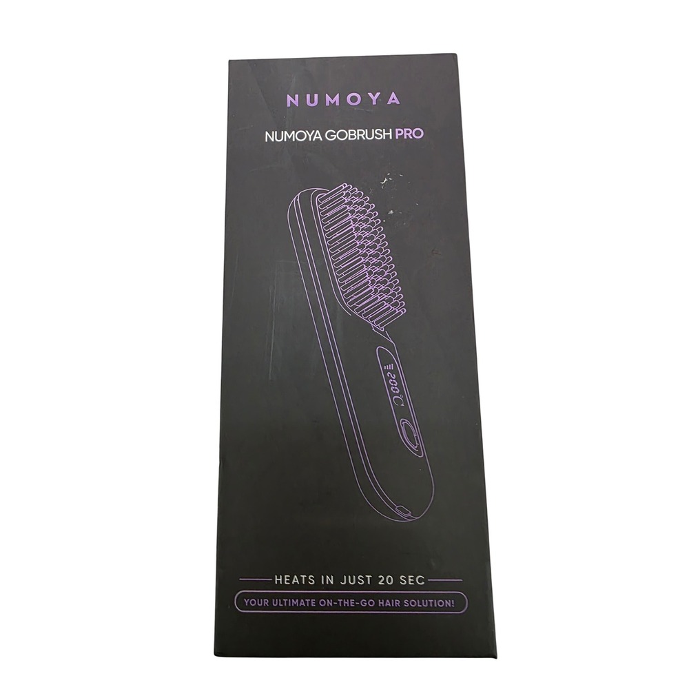 Numoya GoBrush Pro S7 Cordless Hair Straightening Brush Black Pink NEW